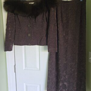 Karon Lorrance vintage off-shoulder evening wear jacket with skirt size 12